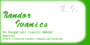 nandor ivanics business card